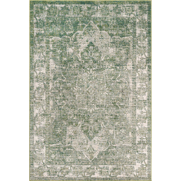 Bungalow Rose Dederang Performance Green Rug & Reviews Wayfair